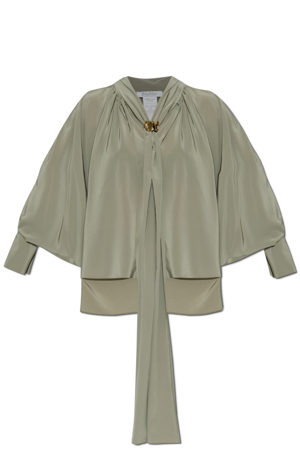 Tシャツ・カットソー MAX MARA Leonida silk shirt Green Silk shirt 